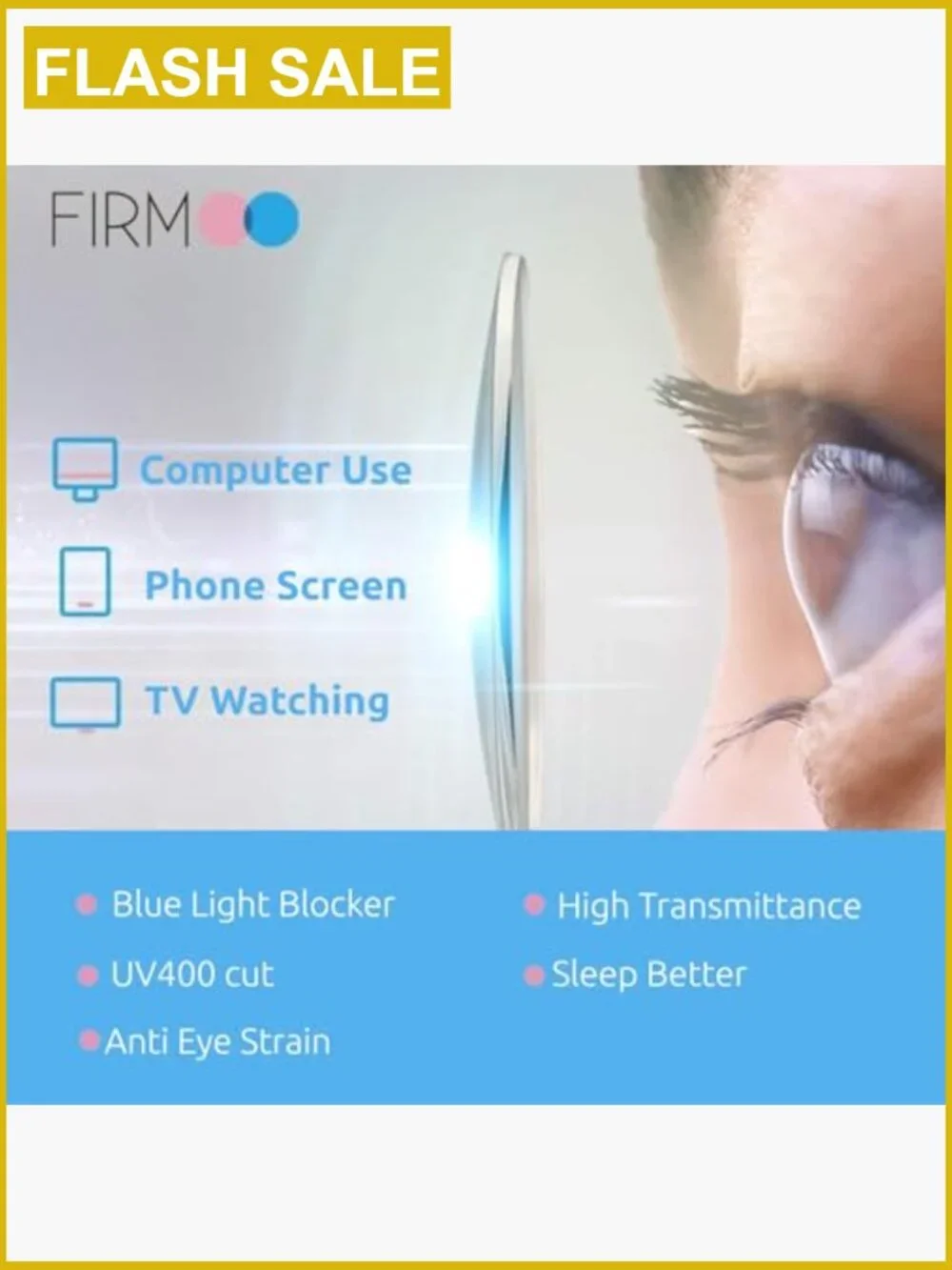 Oversized Square Blue Light Blocking Computer Glasses for Women Men